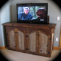 barn wood furniture, tv lift, tv cabinet